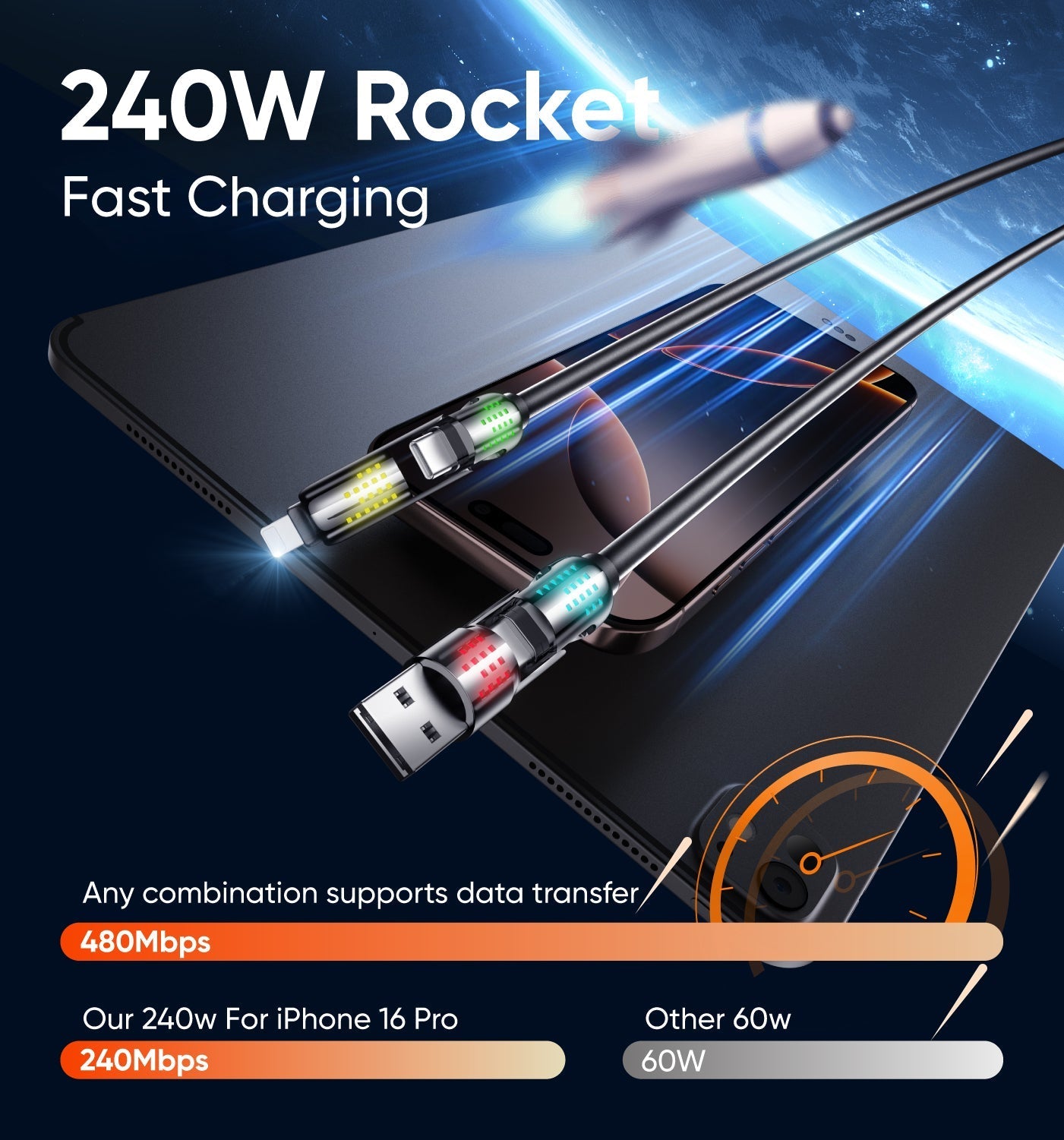 š„ Final 2 Hours Only |ā”4-in-1 USB Charging Cable mFish fast charging