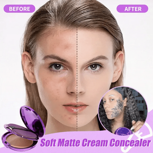 Final 3 Hours: 60%OFF-Evanesce Soft Matte Cream Concealer with Brush FREE !🎁