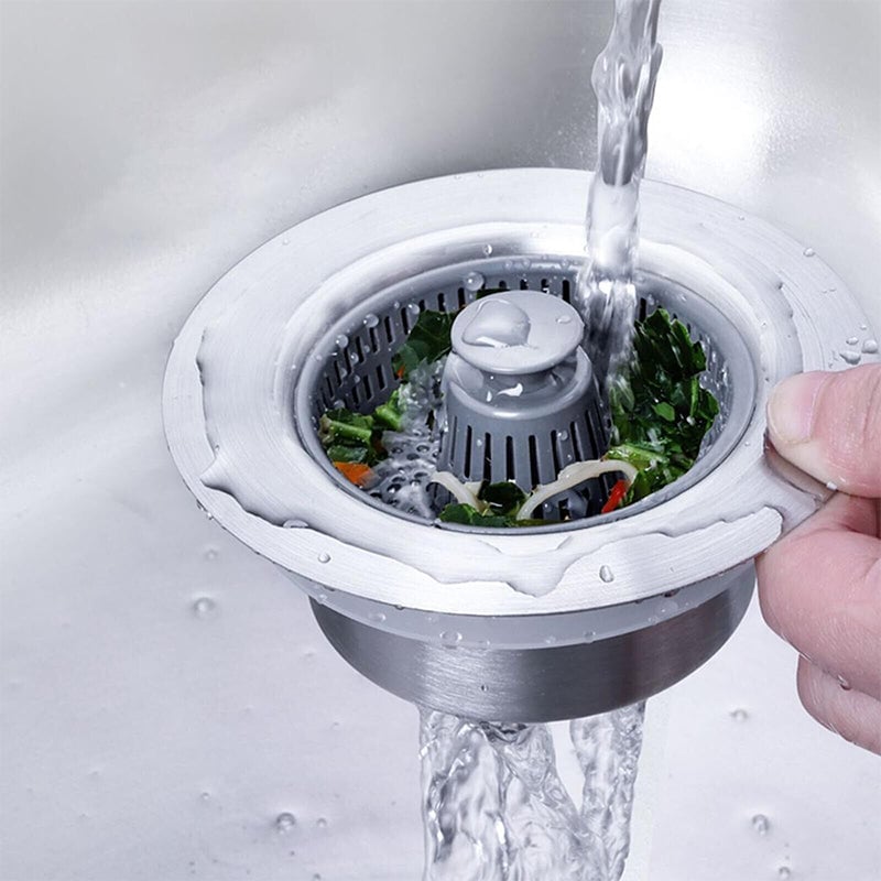 ⏰ Final 3 Hours Sale – DivGlow™ 🏆 Upgraded 3 in 1 Kitchen Sink Drain Strainer 🔥 Buy More Save More!