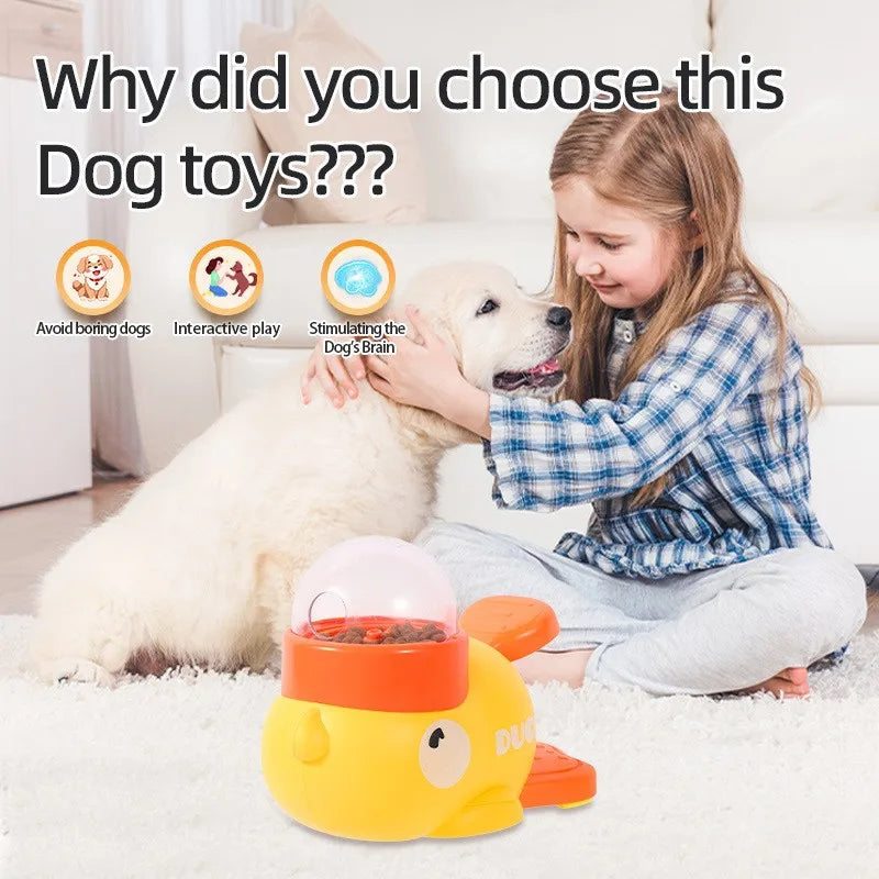 Dog Puzzle Feeder Interactive Pet Food Treat Dispenser Cartoon Duck Design Pet Snack Feeder for Dog Training Mental Enrichment