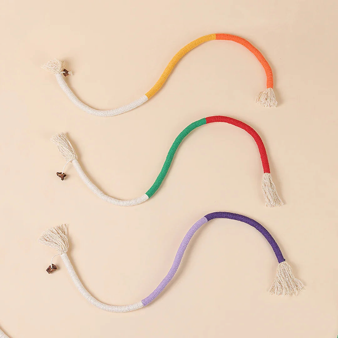 Cat Bite Rope Toy Grinding Teeth Durable Teasing Cat Rope Toy Cat Scratcher Rope Toy Cotton Rope Bite-resistant Chewing Toy