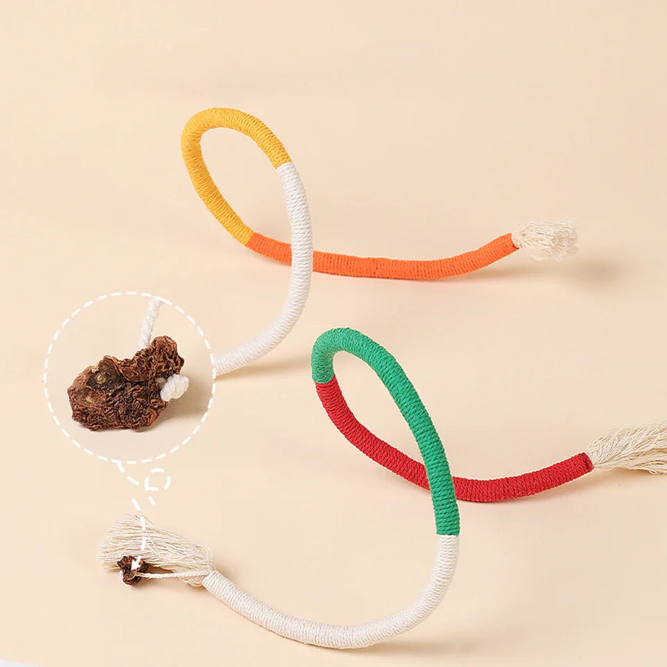 Cat Bite Rope Toy Grinding Teeth Durable Teasing Cat Rope Toy Cat Scratcher Rope Toy Cotton Rope Bite-resistant Chewing Toy