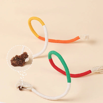 Cat Bite Rope Toy Grinding Teeth Durable Teasing Cat Rope Toy Cat Scratcher Rope Toy Cotton Rope Bite-resistant Chewing Toy