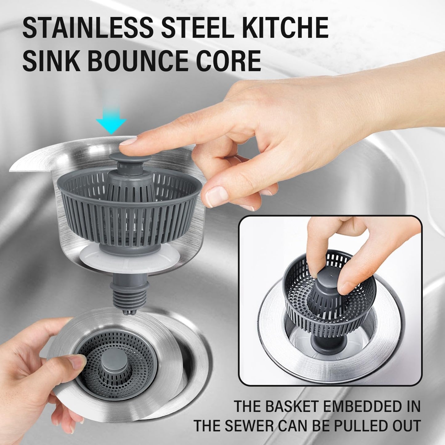 ⏰ Final 3 Hours Sale – DivGlow™ 🏆 Upgraded 3 in 1 Kitchen Sink Drain Strainer 🔥 Buy More Save More!