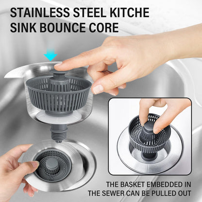 ⏰ Final 3 Hours Sale – DivGlow™ 🏆 Upgraded 3 in 1 Kitchen Sink Drain Strainer 🔥 Buy More Save More!